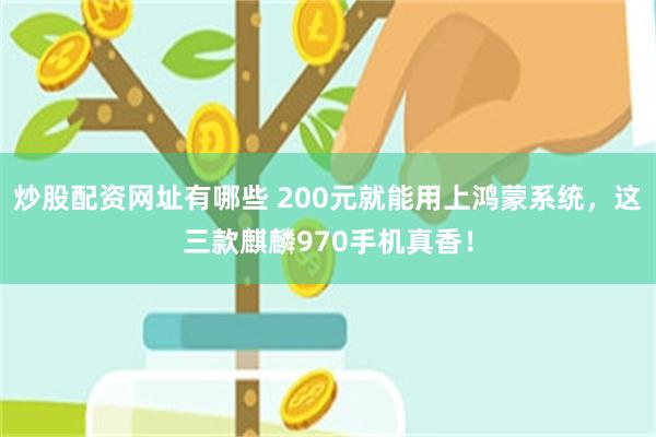 炒股配资网址有哪些 200元就能用上鸿蒙系统，这三款麒麟970手机真香！