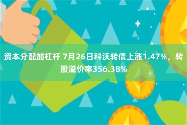 资本分配加杠杆 7月26日科沃转债上涨1.47%，转股溢价率356.38%