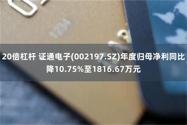 20倍杠杆 证通电子(002197.SZ)年度归母净利同比降10.75%至1816.67万元