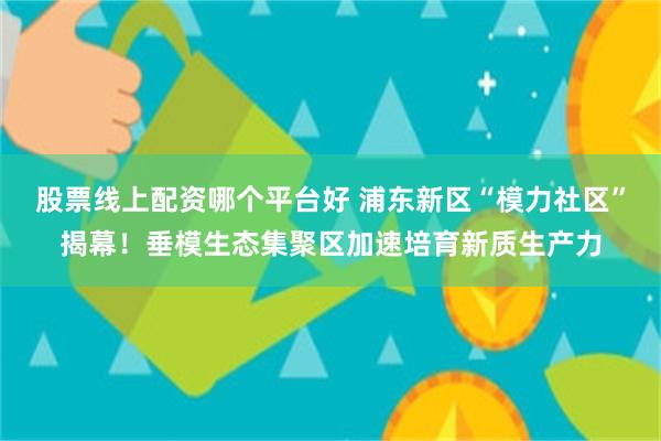 股票线上配资哪个平台好 浦东新区“模力社区”揭幕！垂模生态集聚区加速培育新质生产力